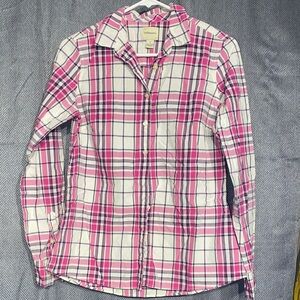 G.H. Bass & Co. Pink and White Plaid Button Down Shirt